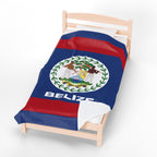 Belize Flag Velveteen Plush Blanket - Irie Blues Boutique