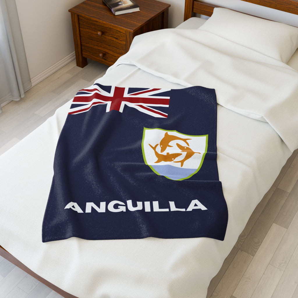 Anguilla Flag Velveteen Plush Blanket