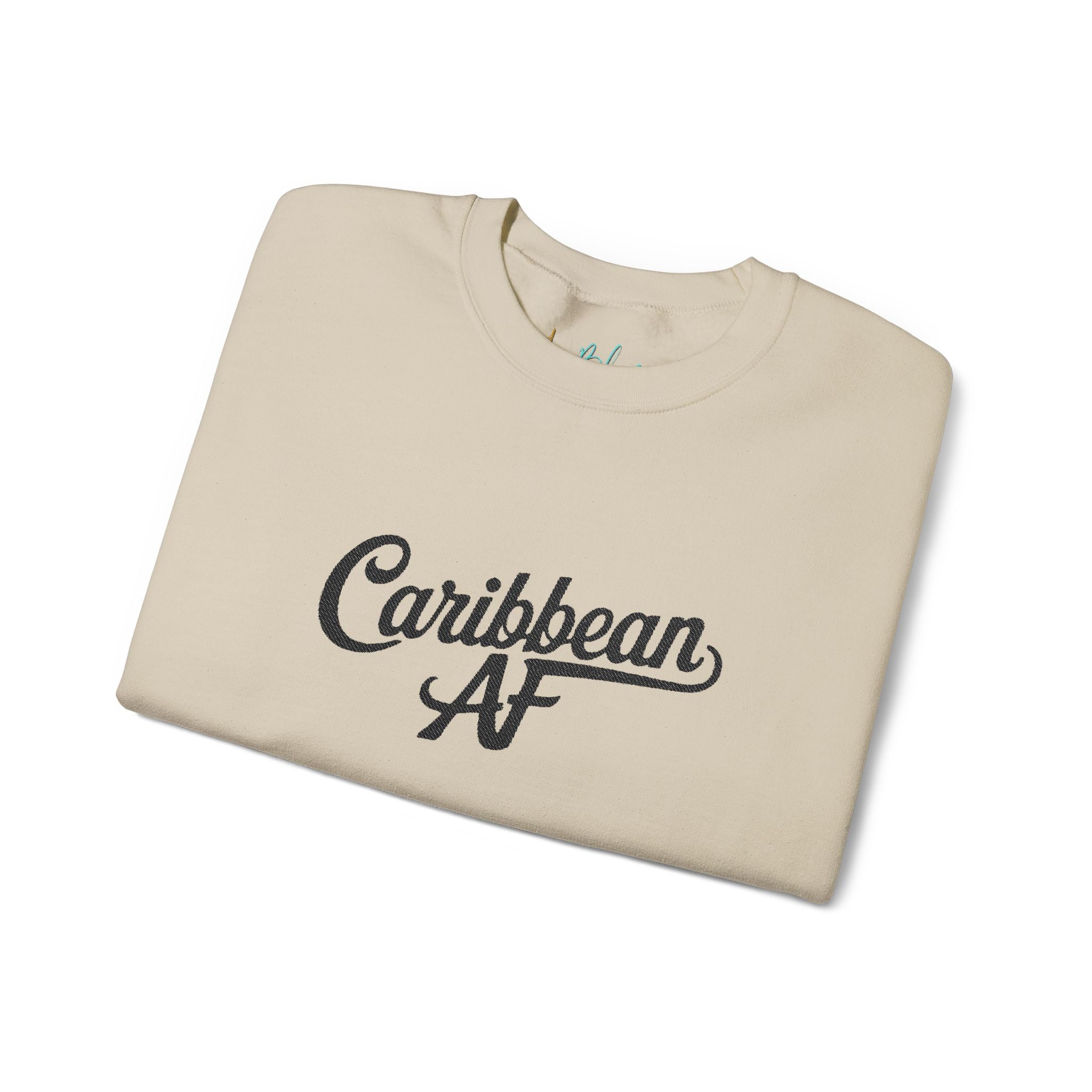 Caribbean AF White Embroidery Sweatshirt - Irie Blues Boutique
