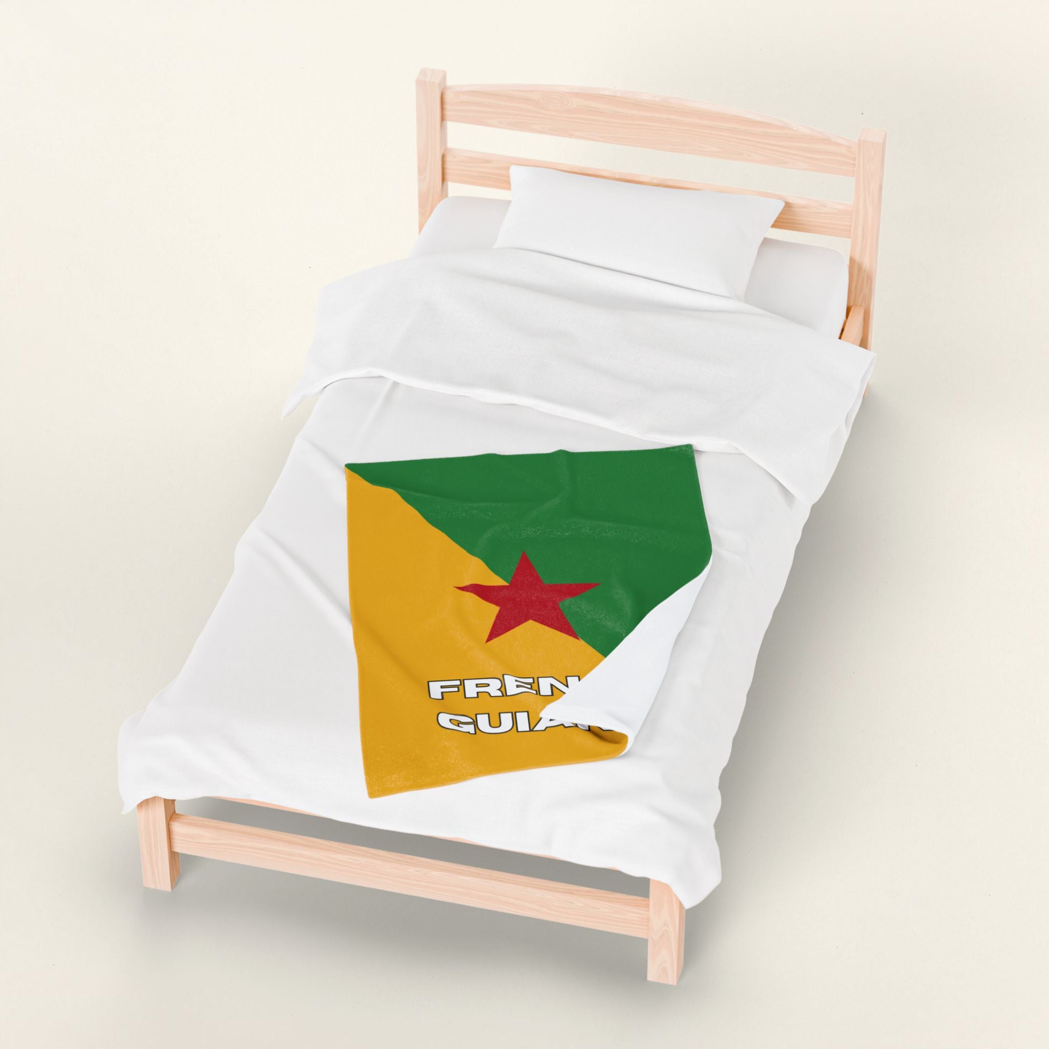 French Guiana Flag Velveteen Plush Blanket - Irie Blues Boutique