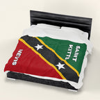 Saint Kitts & Nevis Flag Velveteen Plush Blanket - Irie Blues Boutique
