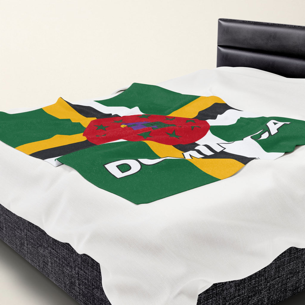 Dominica Flag Velveteen Plush Blanket