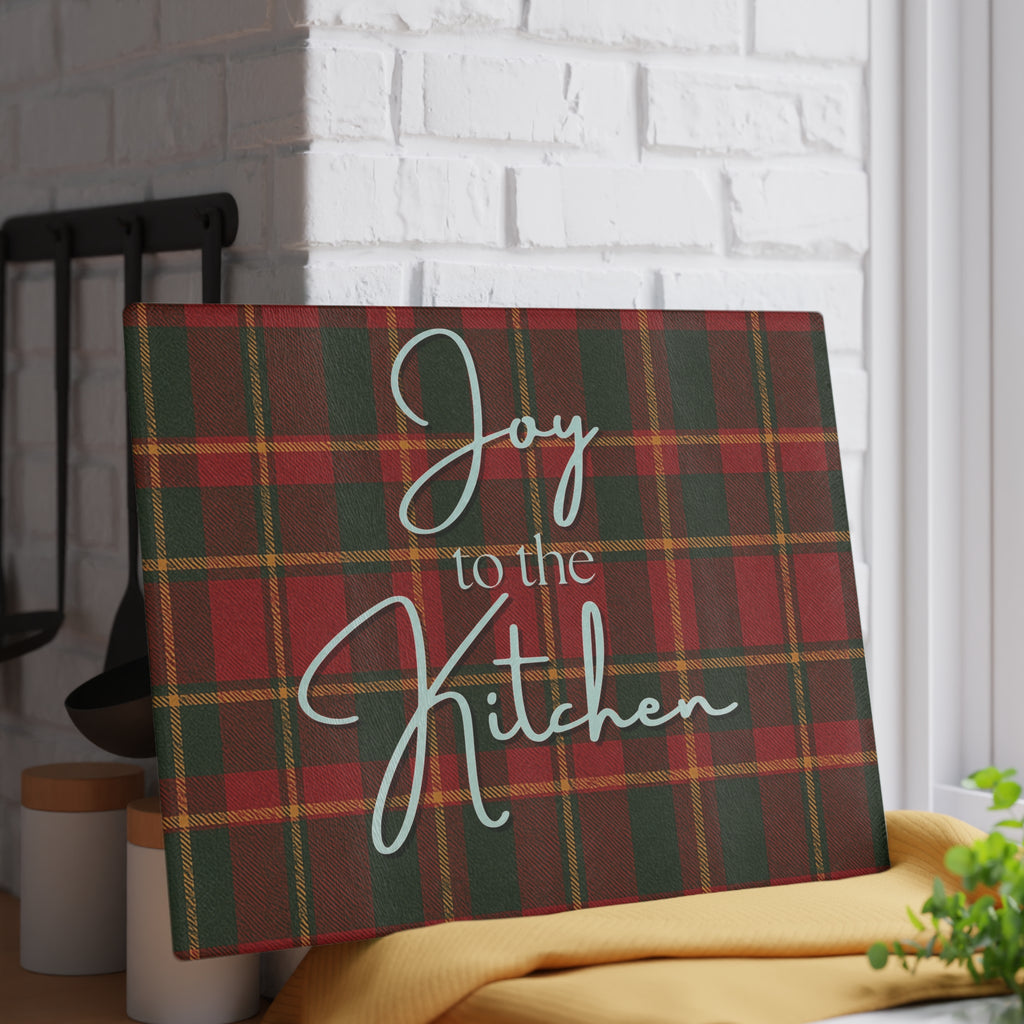 Joyful Holiday Glass Cutting Board