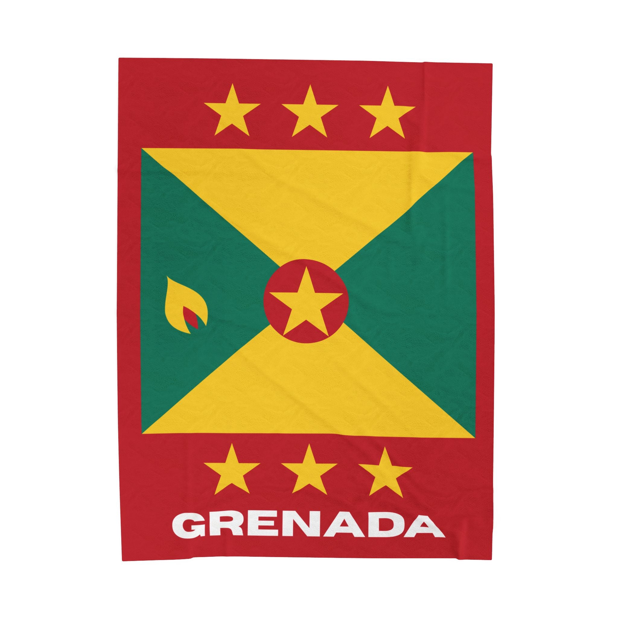 Grenada Flag Velveteen Plush Blanket - Irie Blues Boutique