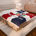 Dominican Republic Flag Velveteen Plush Blanket - Irie Blues Boutique