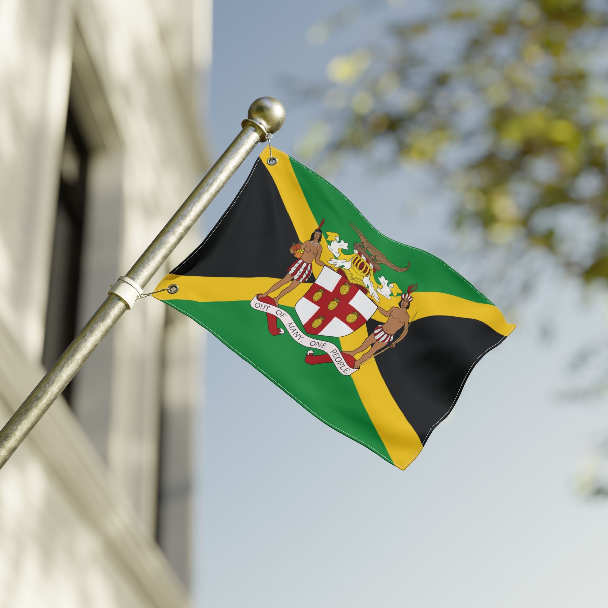 Jamaica Coat of Arms Flag Double Sided Flag