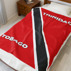 Trinidad Tobago Flag Velveteen Plush Blanket - Irie Blues Boutique