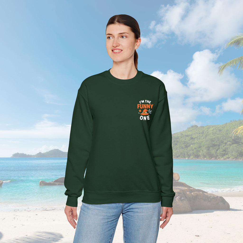 I'm The Funny One Embroidered Unisex Heavy Blend™ Crewneck Sweatshirt - Irie Blues Boutique