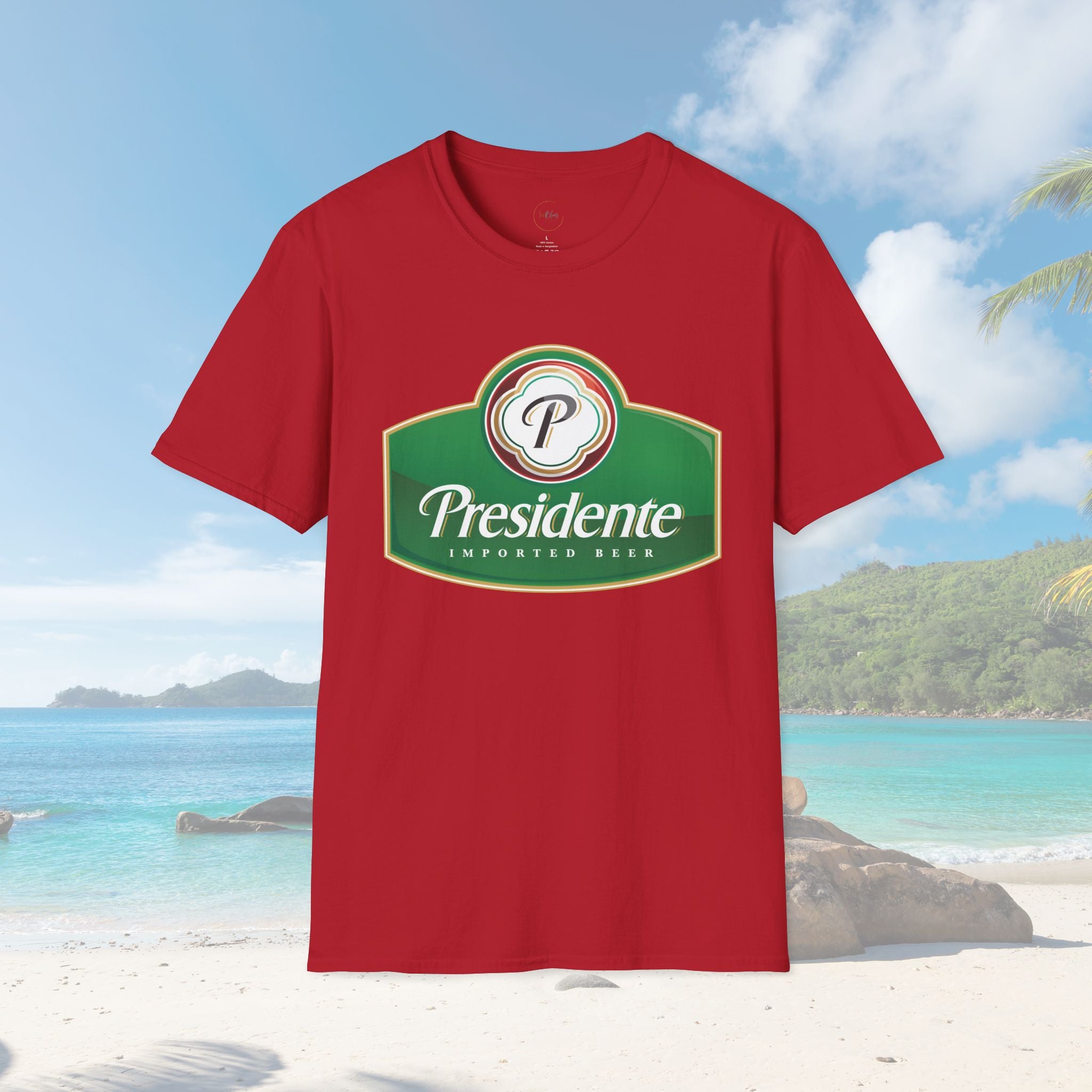 Dominican Republic Presidente Beer Logo Unisex T-Shirt - Irie Blues Boutique