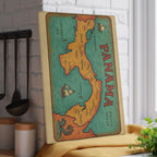 Vintage Panama Map Glass Cutting Board - Irie Blues Boutique