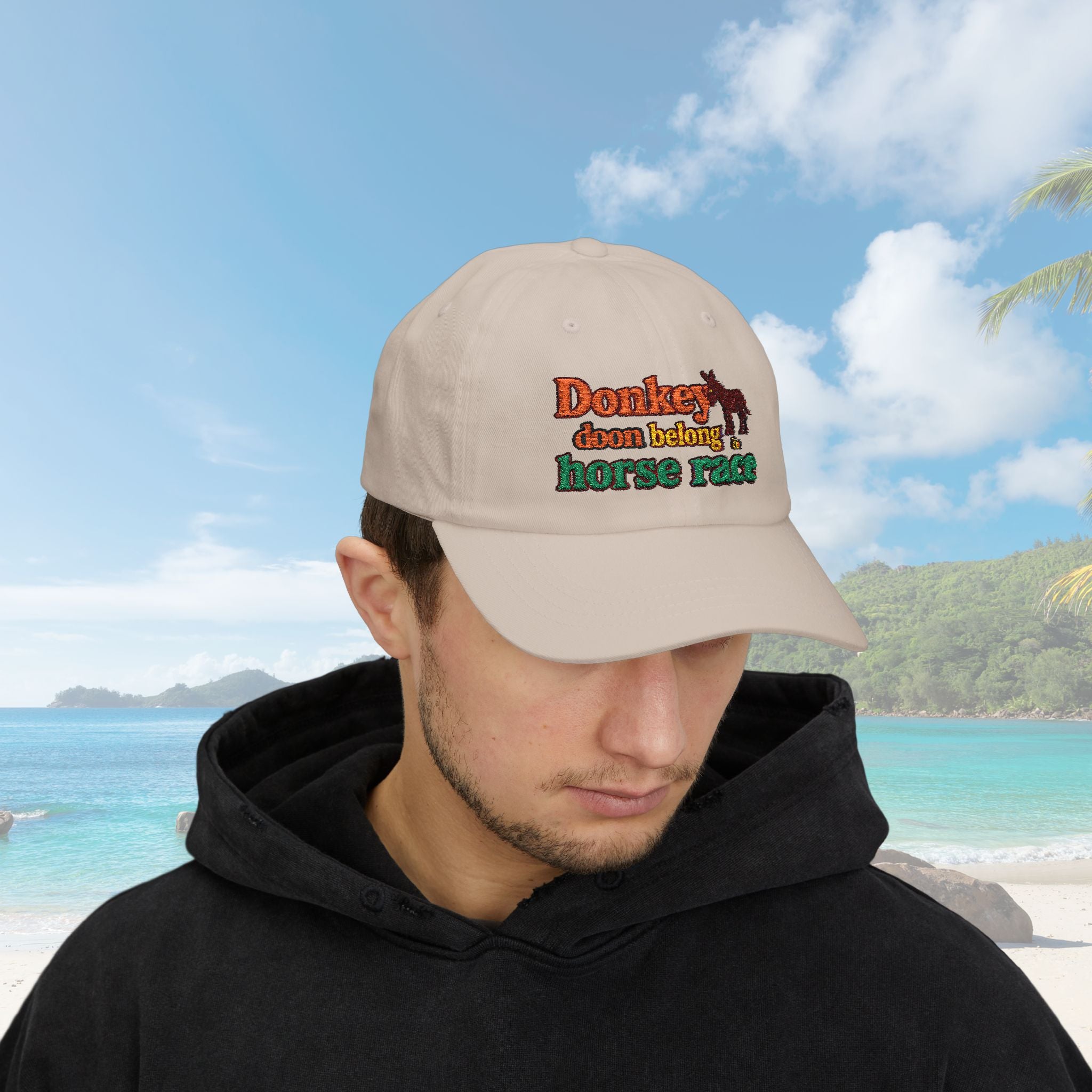 Donkey Doon belong in Horse Race, Beach Hat, Baseball Cap, Gift for Dad, Vacation Accessory - Irie Blues Boutique
