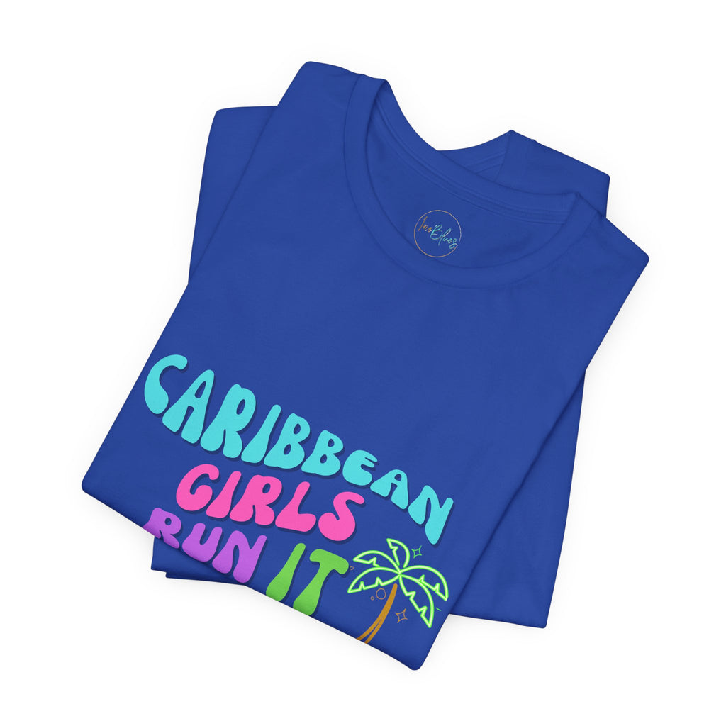 Caribbean Gyals Run It Tee Retro Tee - Irie Blues Boutique