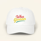Wha Gwaan' Embroidery, Trendy Fashion Hat, Gift for Dads, Summer Style, Casual Headwear, Vacation Essential - Irie Blues Boutique