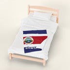 Costa Rica Flag Velveteen Plush Blanket - Irie Blues Boutique