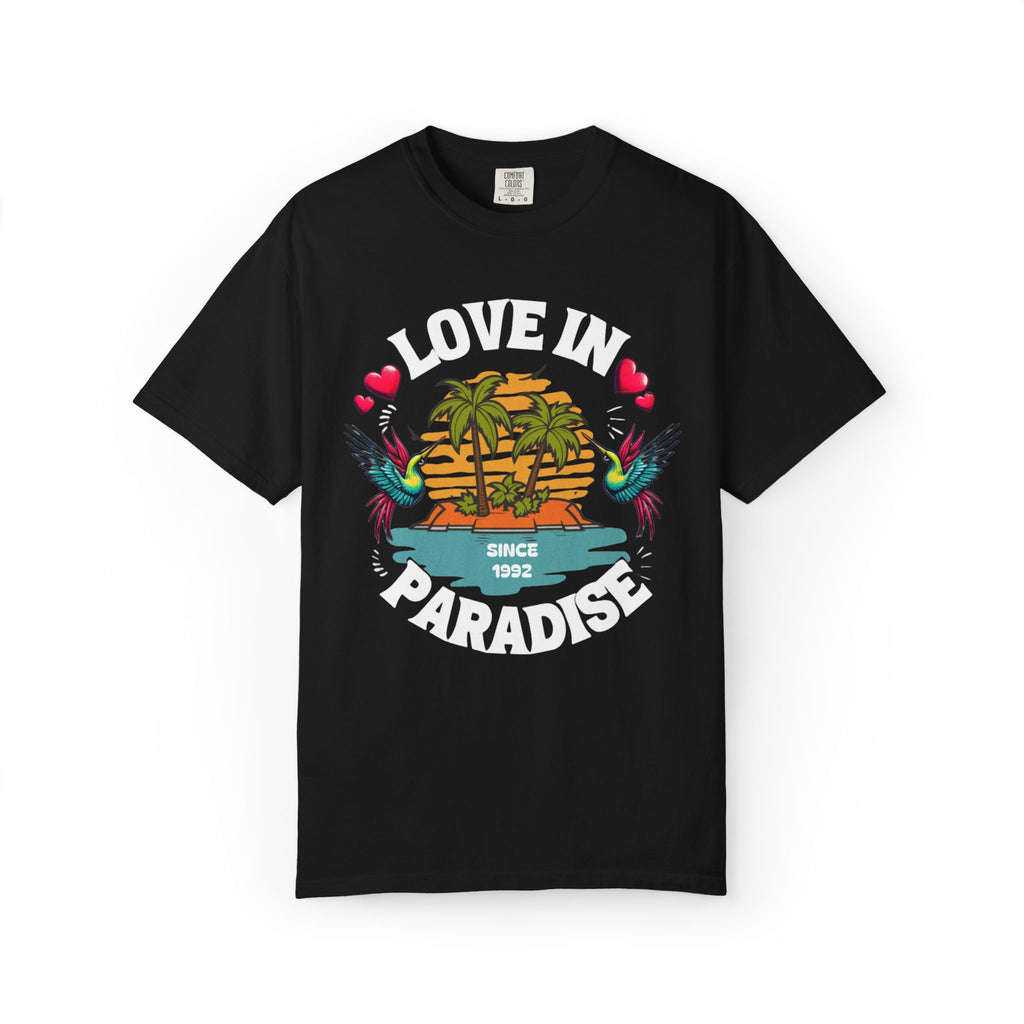 Love In Paradise Couples Personalized Date T-Shirt