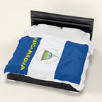 Nicaragua Flag Velveteen Plush Blanket - Irie Blues Boutique