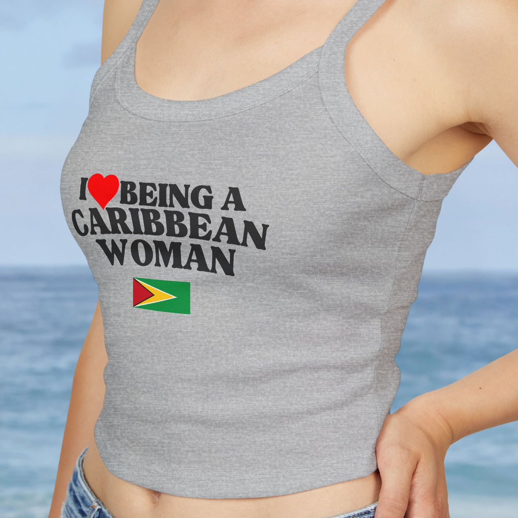 I Love Being A Caribbean Woman Pride Crop Spaghetti Strap