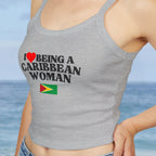 I Love Being A Caribbean Woman Pride Crop Spaghetti Strap