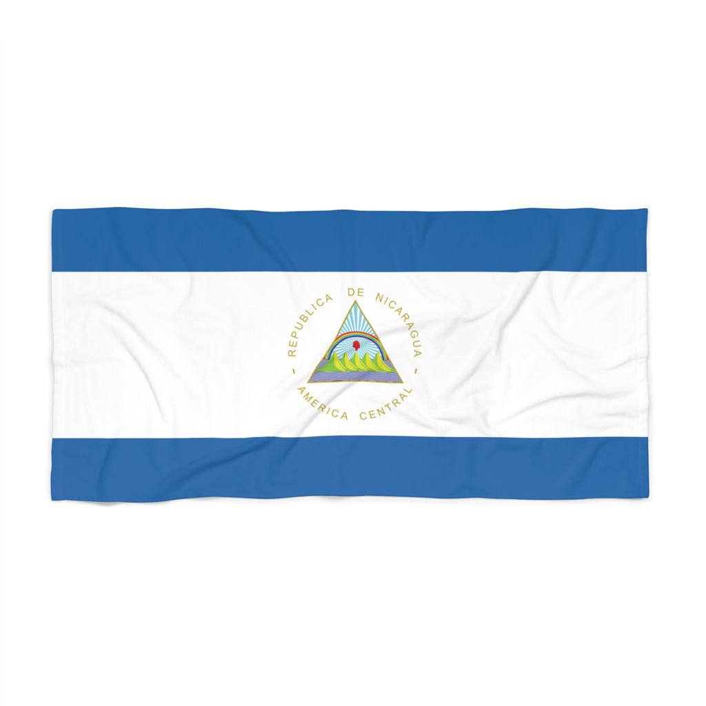Nicaragua Flag Beach Towel