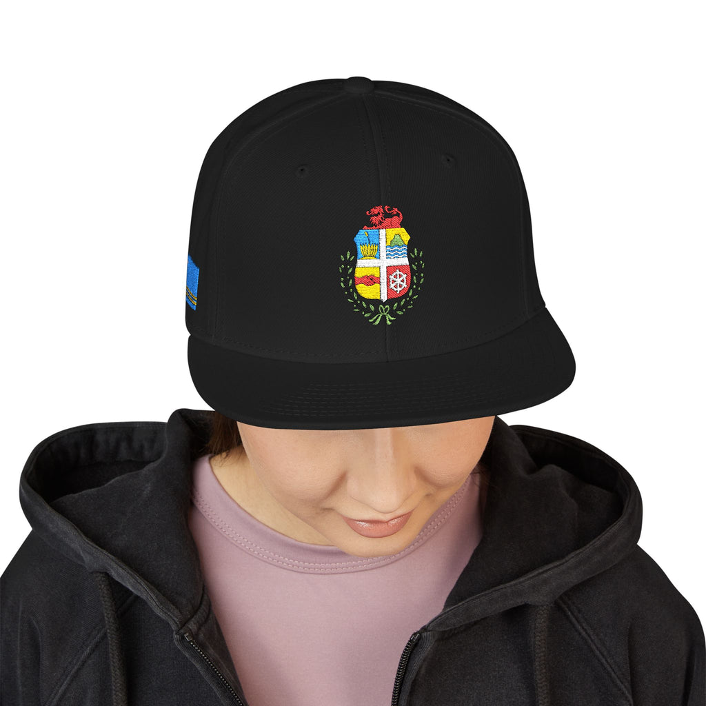 Aruba Coat of Arms Embroidered Snapback Hat - Irie Blues Boutique