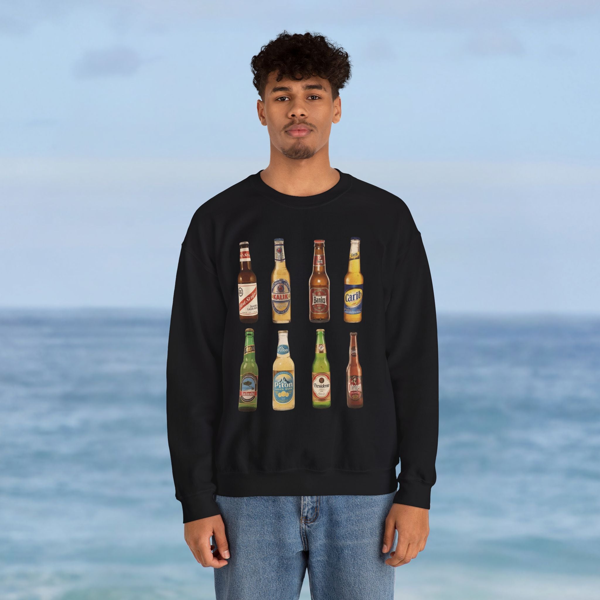 Vintage Retro Caribbean Beer Bottles Unisex Sweatshirt - Irie Blues Boutique