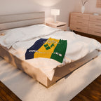 Saint Vincent & Grenadine Flag Velveteen Plush Blanket - Irie Blues Boutique