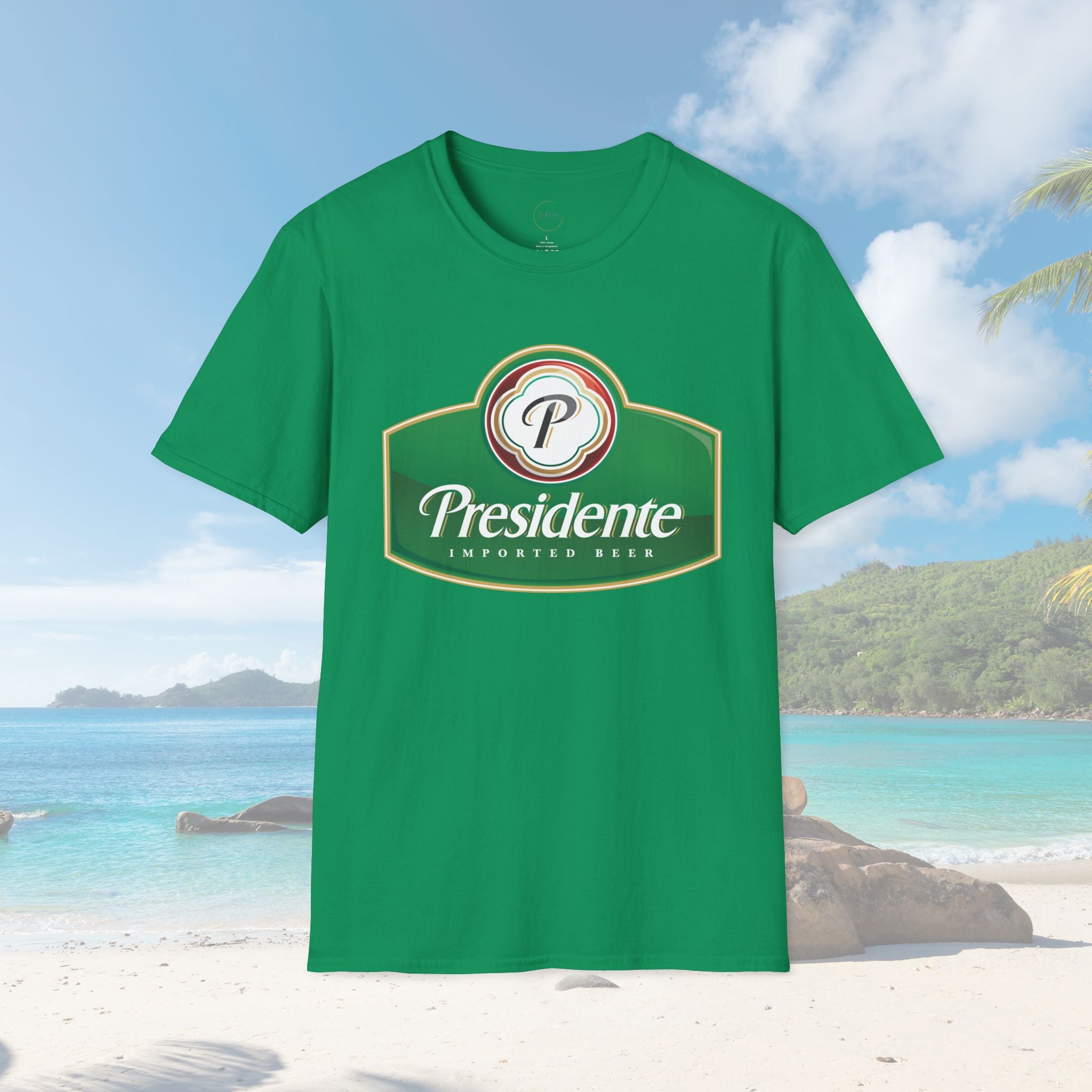 Dominican Republic Presidente Beer Logo Unisex T-Shirt - Irie Blues Boutique