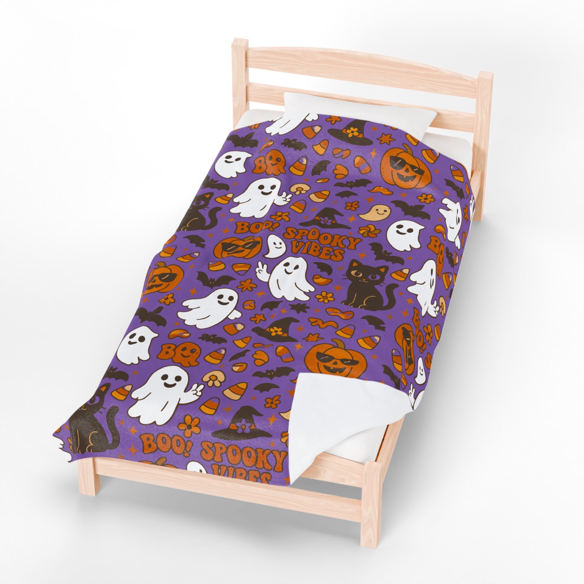Spooky Vibes Velveteen Plush Blanket