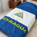 Nicaragua Flag Velveteen Plush Blanket - Irie Blues Boutique