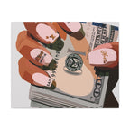 Nails & Money Chic Money Canvas Wall Art, Currency Home Decor, Motivational Wall Decor, Gift for Her, Trendy Room Decoration - Irie Blues Boutique