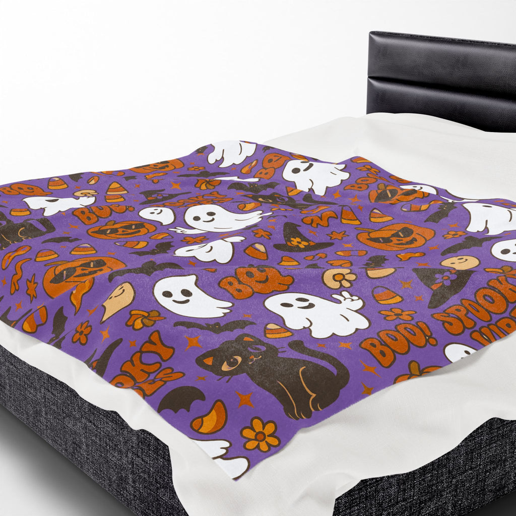 Spooky Vibes Velveteen Plush Blanket