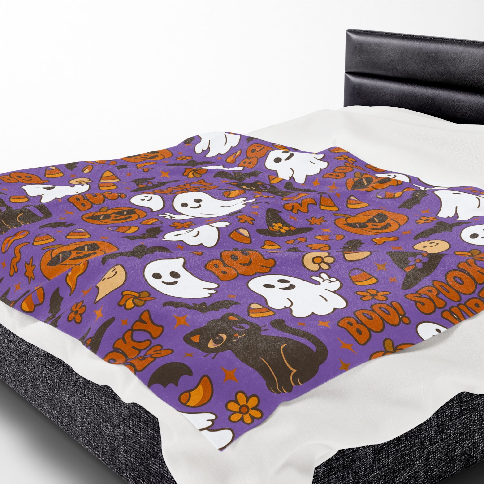 Spooky Vibes Velveteen Plush Blanket