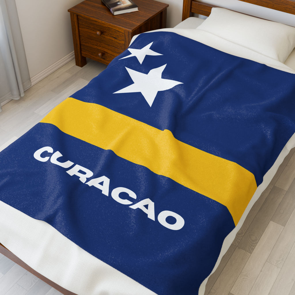 Curacao Flag Velveteen Plush Blanket