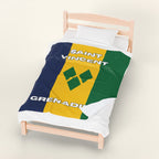 Saint Vincent & Grenadine Flag Velveteen Plush Blanket - Irie Blues Boutique