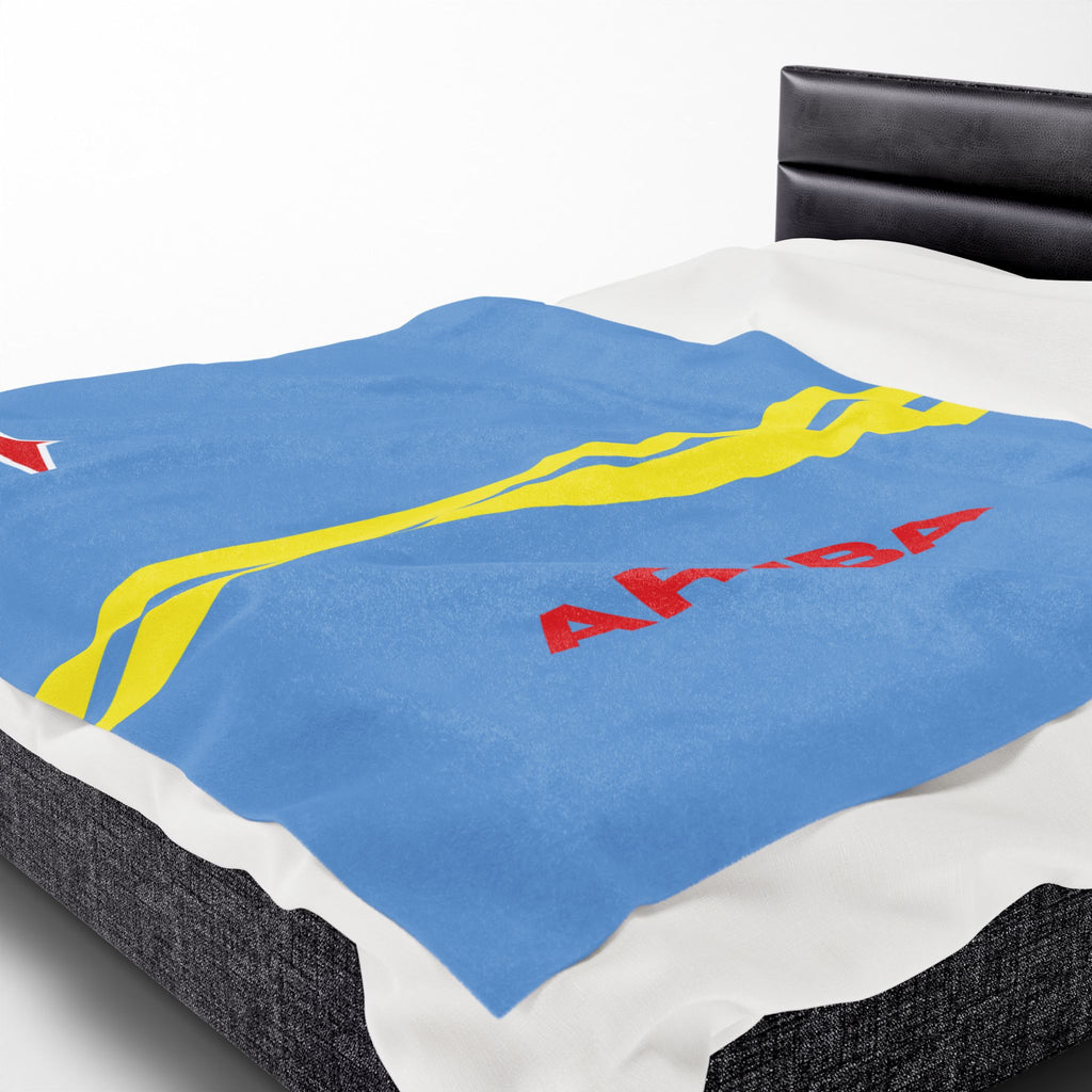 Aruba Flag Velveteen Plush Blanket