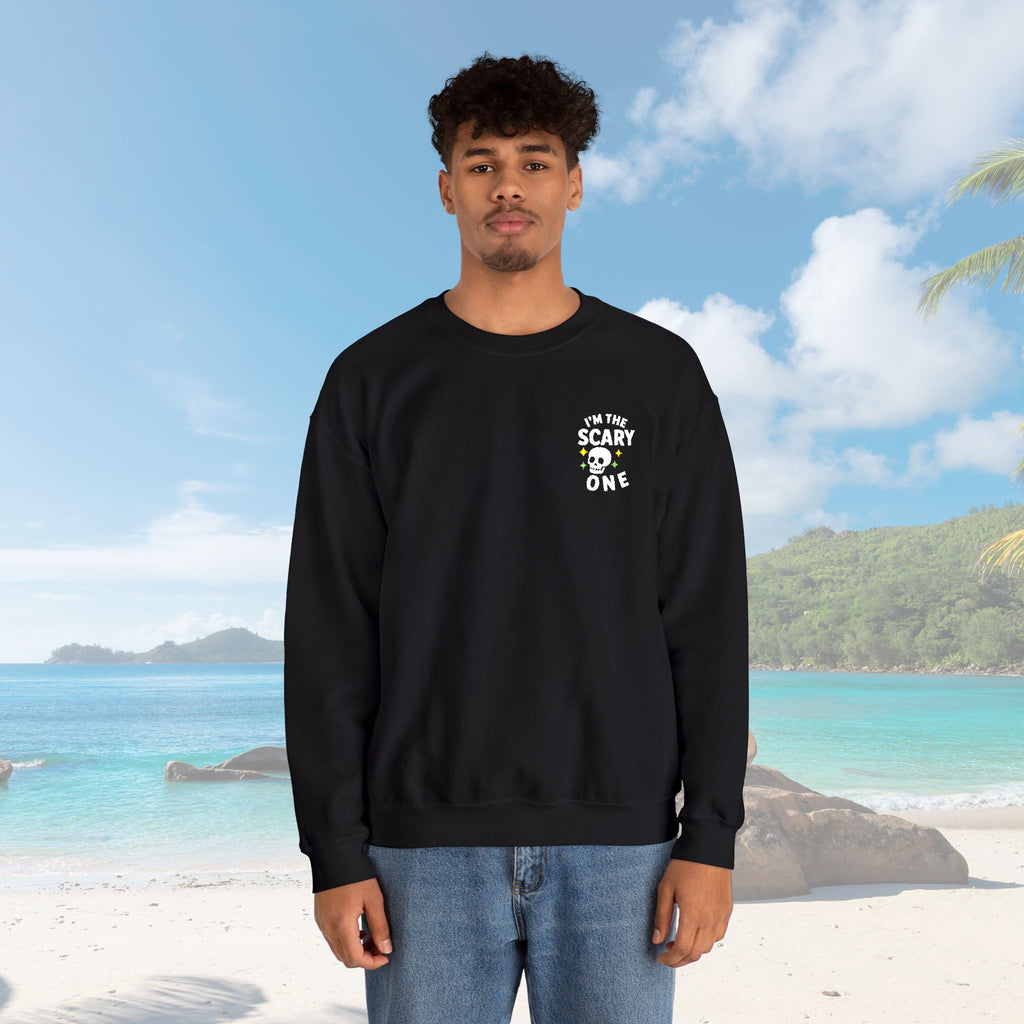 I'm The Scary One Embroidered Unisex Heavy Blend™ Crewneck Sweatshirt - Irie Blues Boutique