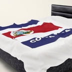 Costa Rica Flag Velveteen Plush Blanket - Irie Blues Boutique