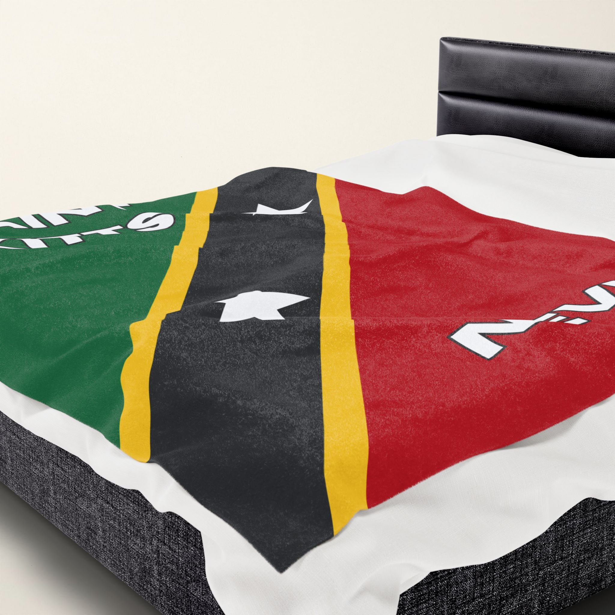Saint Kitts & Nevis Flag Velveteen Plush Blanket - Irie Blues Boutique