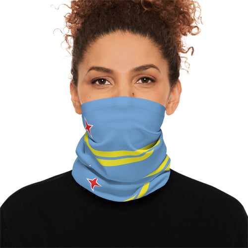 Aruba Flag Neck Gaiter Carnival Mask - Irie Blues Boutique