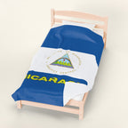 Nicaragua Flag Velveteen Plush Blanket - Irie Blues Boutique