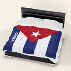 Cuba Flag Velveteen Plush Blanket - Irie Blues Boutique