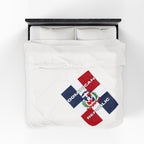 Dominican Republic Flag Velveteen Plush Blanket - Irie Blues Boutique