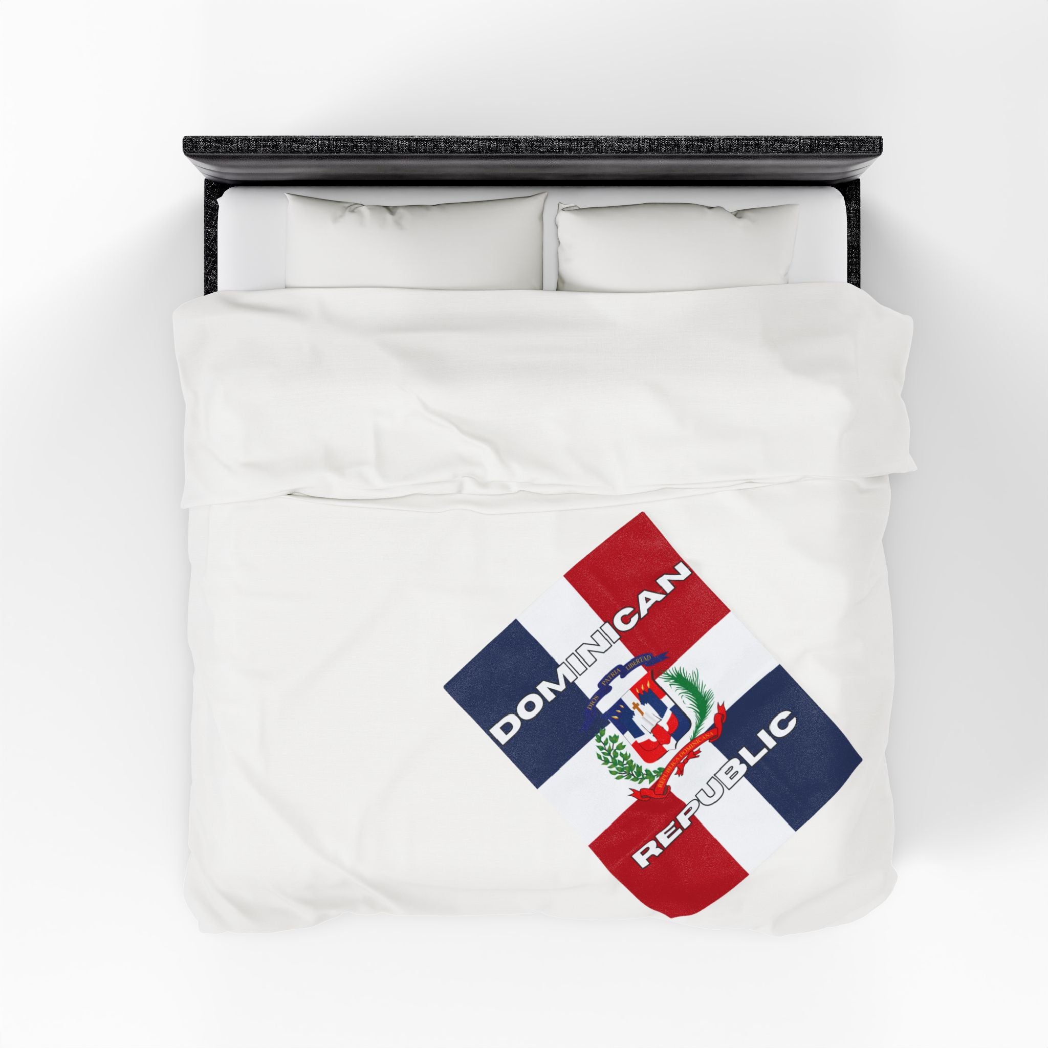 Dominican Republic Flag Velveteen Plush Blanket - Irie Blues Boutique