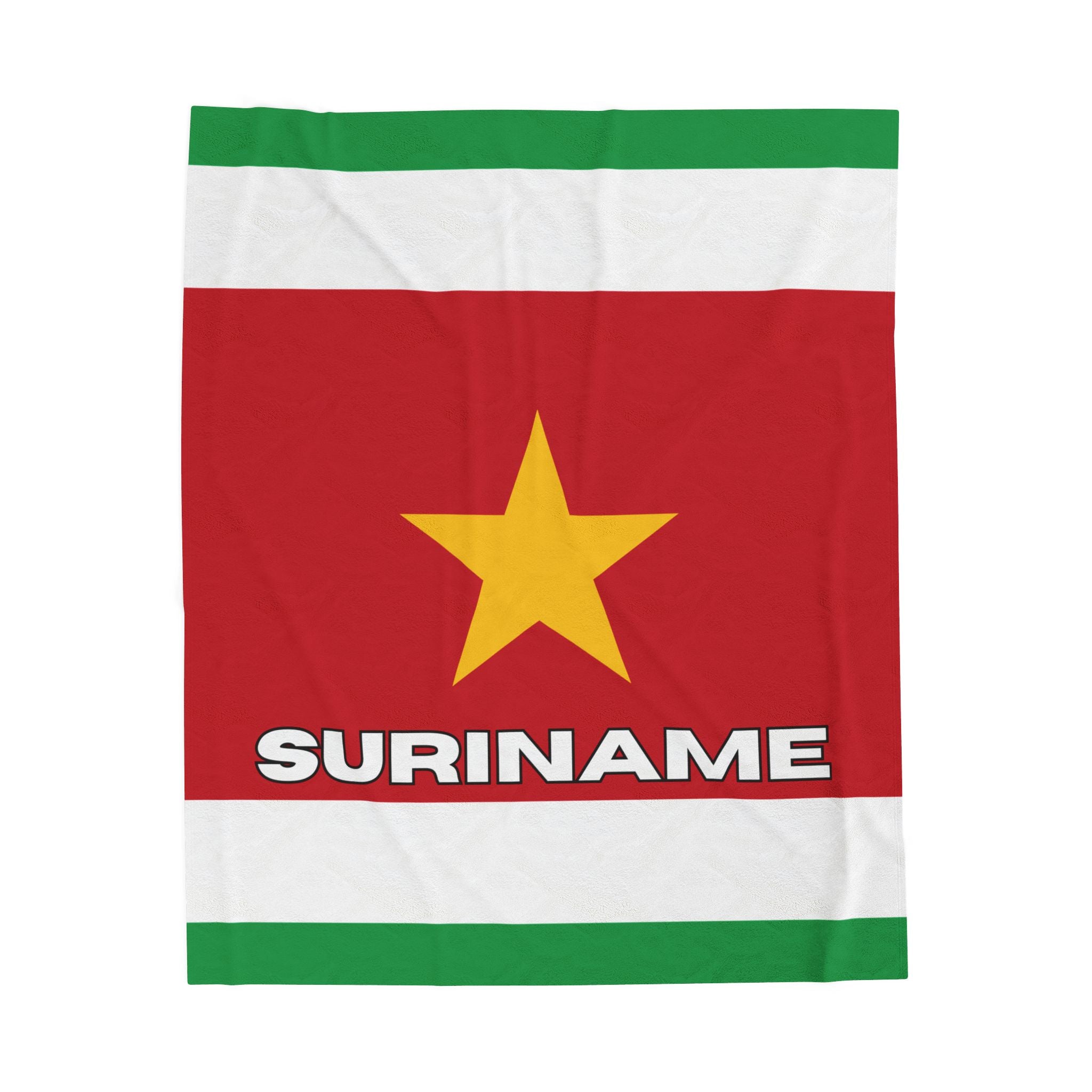 Suriname Flag Velveteen Plush Blanket - Irie Blues Boutique