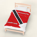 Trinidad Tobago Flag Velveteen Plush Blanket - Irie Blues Boutique
