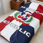 Dominican Republic Flag Velveteen Plush Blanket - Irie Blues Boutique