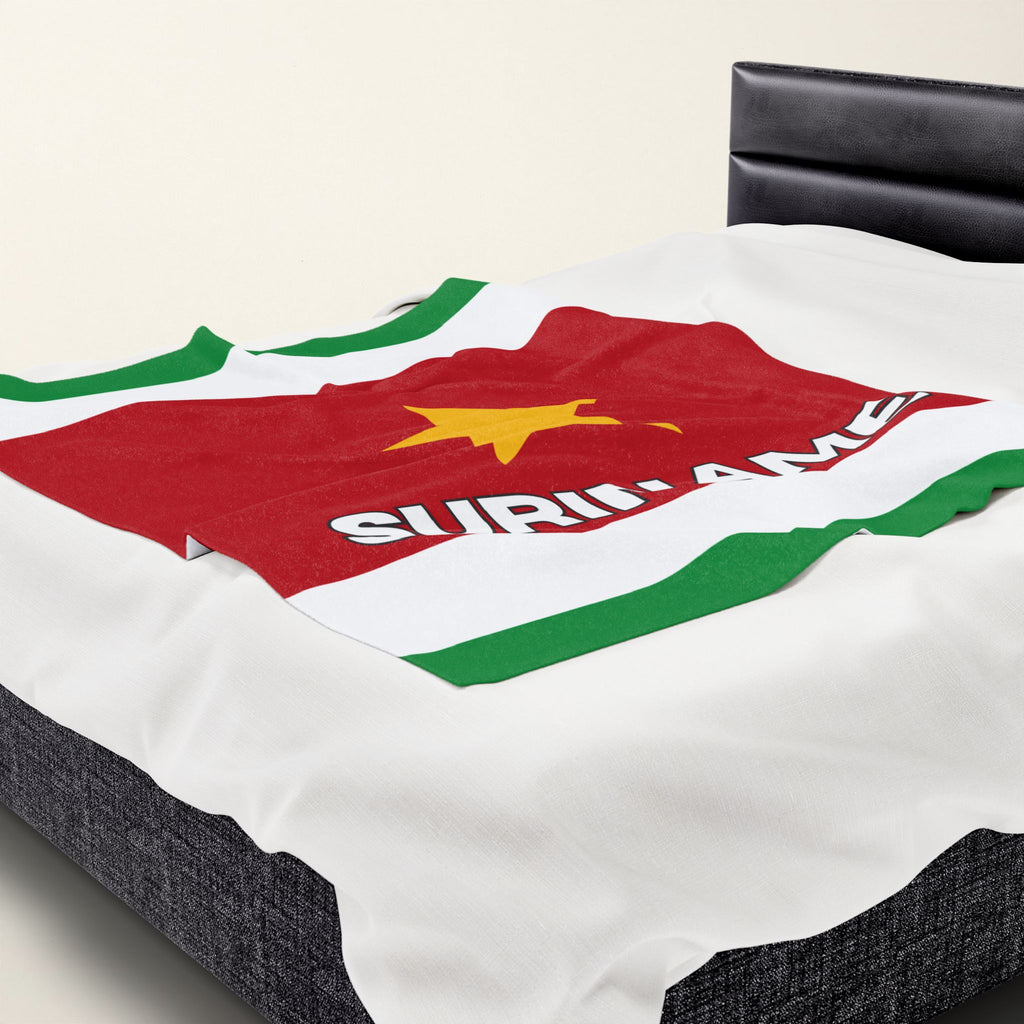 Suriname Flag Velveteen Plush Blanket - Irie Blues Boutique