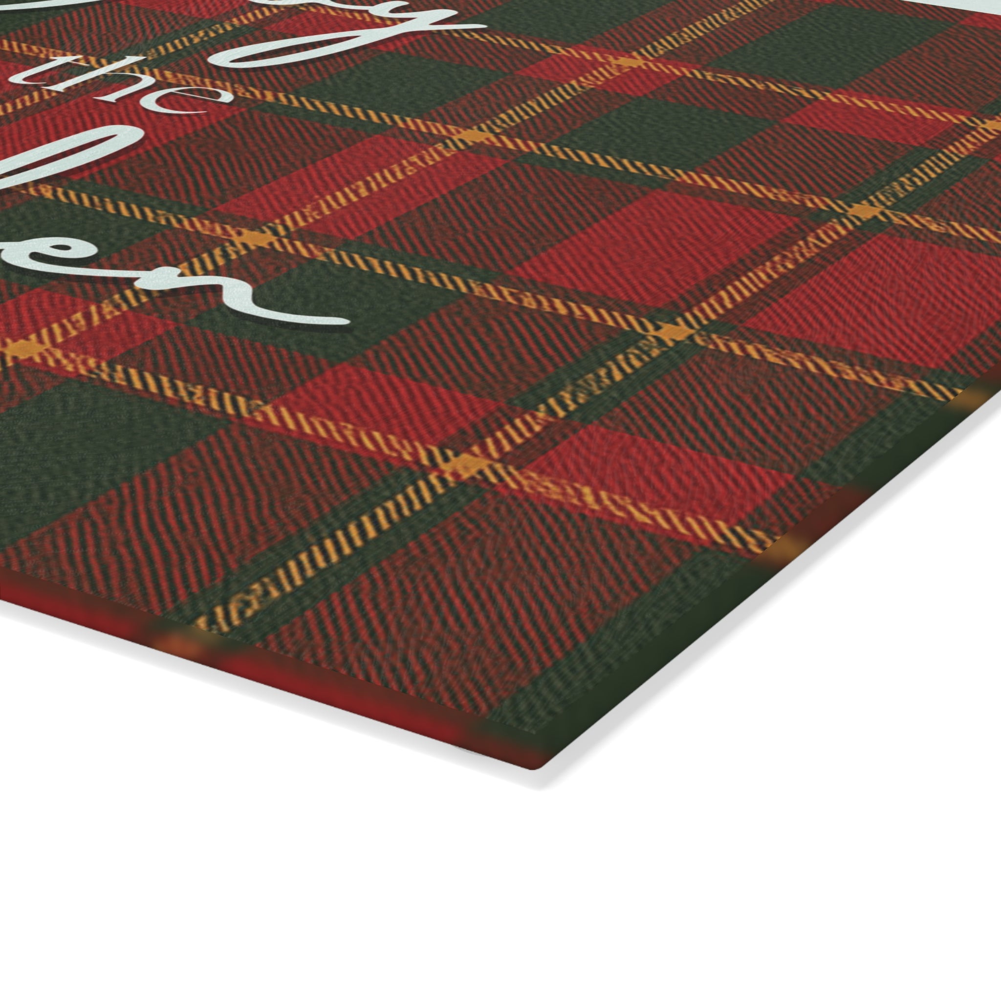 Joyful Holiday Glass Cutting Board