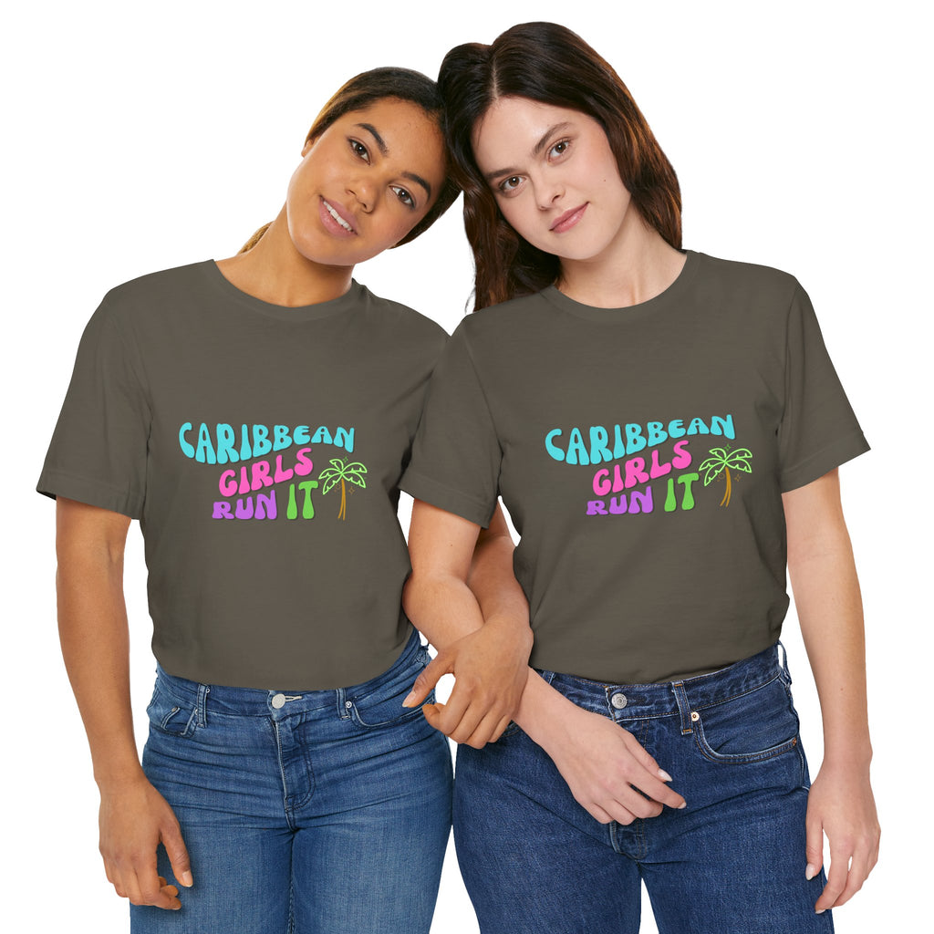 Caribbean Gyals Run It Tee Retro Tee - Irie Blues Boutique