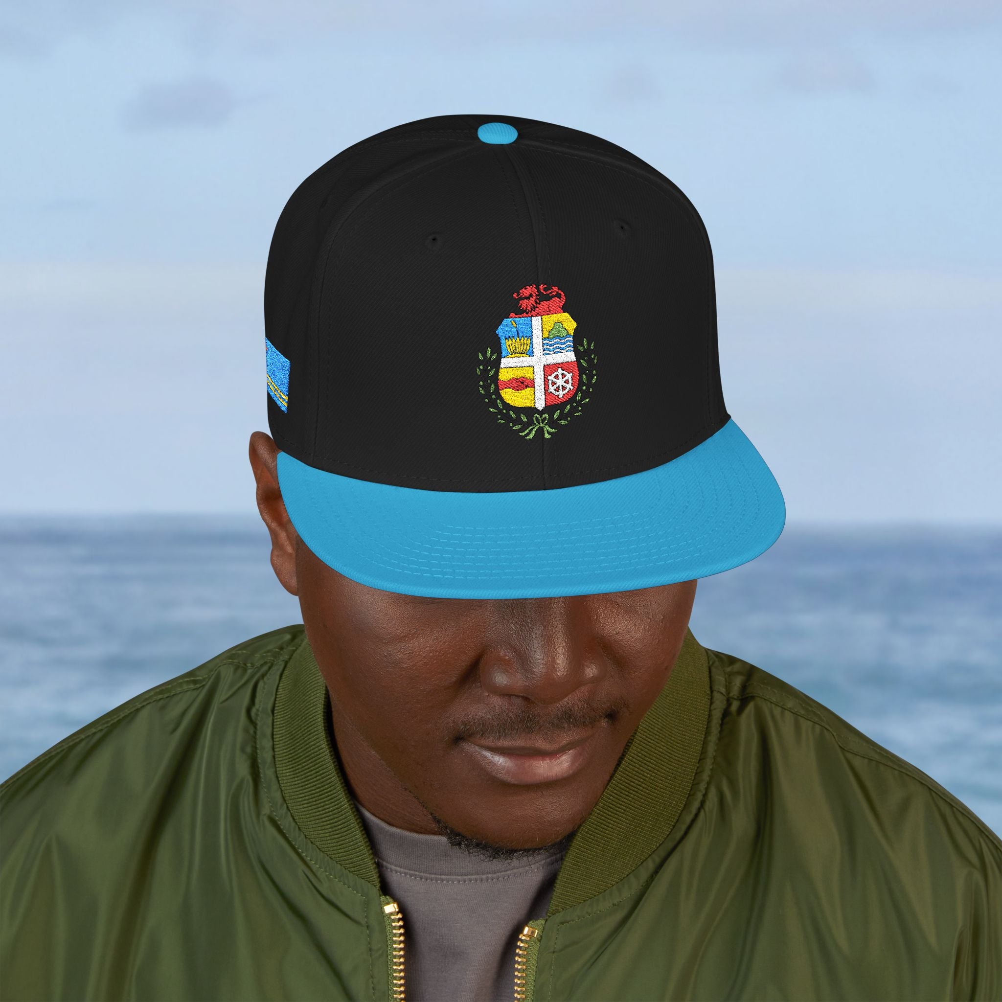 Aruba Coat of Arms Embroidered Snapback Hat